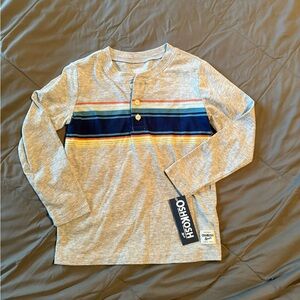 OshKosh B'gosh Gray Striped Kids Henley Shirt
